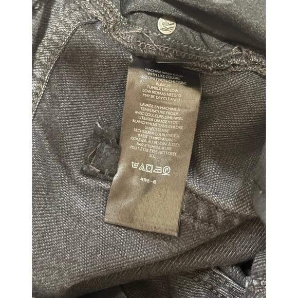 Free People Maggie Distressed Straight Leg Jeans | Washed Black Raw Hem Size 28 - Picture 7 of 7